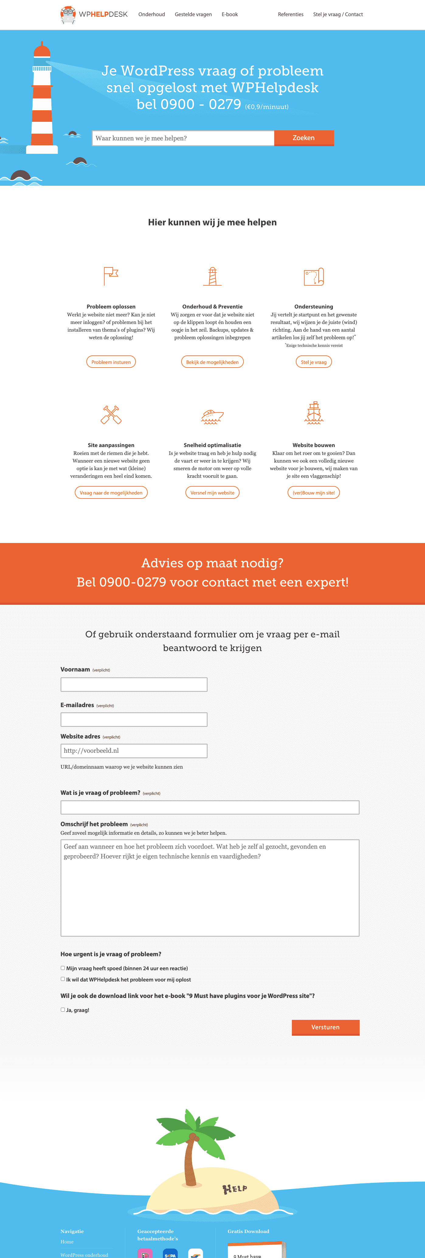 website screengrab van https://WPHelpdesk.nl